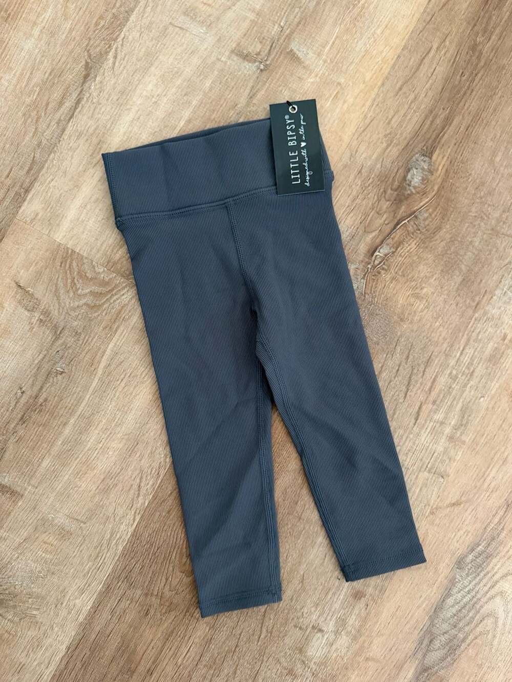 Little Bipsy Ribbed Leggings Dark Grey